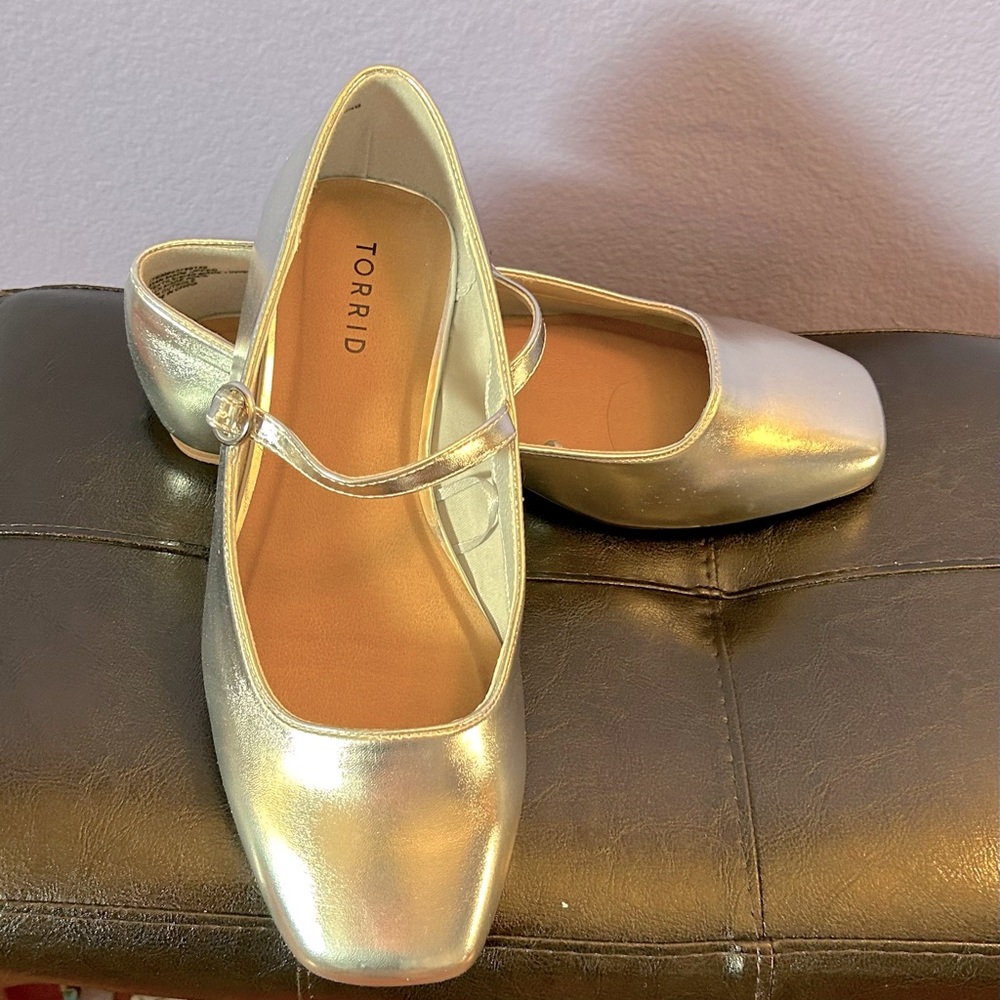 Silver mary Jane flats Torrid wide size 10